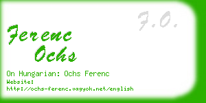 ferenc ochs business card